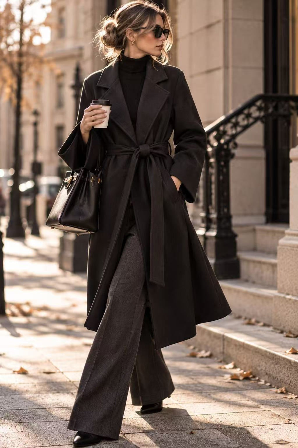 Manteau Sandra noir – vue 2