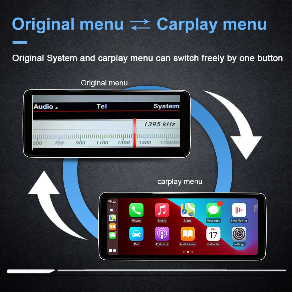 Écran multimédia CarPlay & Android Auto sans fil pour Audi Q5 (2009–2016) – Tactile HD 10,25" à 13"