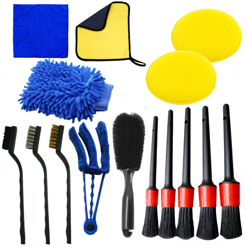 Kit de 15 brosses de détail pour voiture – Aérations et interstices