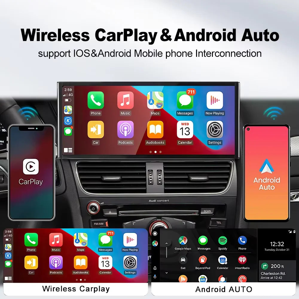 Autoradio Android CarPlay & Android Auto 12,3" pour Audi A4/A5 B8
