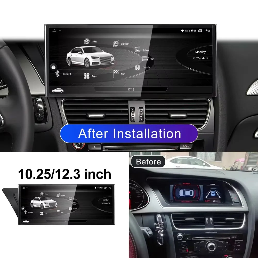Autoradio Android CarPlay & Android Auto 12,3" pour Audi A4/A5 B8