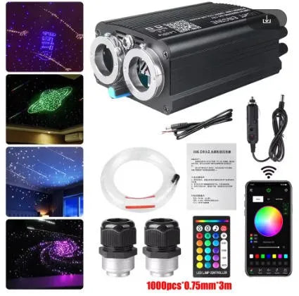 Kit Ciel Étoilé Fibre Optique pour Voiture – Éclairage RGB Bluetooth