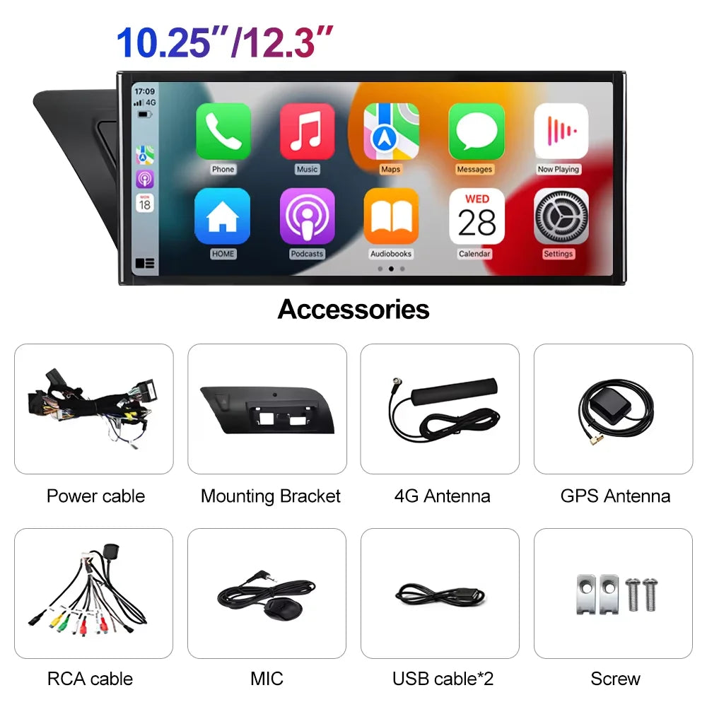 Autoradio Android CarPlay & Android Auto 12,3" pour Audi A4/A5 B8