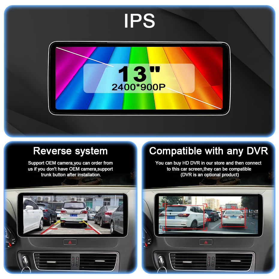 Écran multimédia CarPlay & Android Auto sans fil pour Audi Q5 (2009–2016) – Tactile HD 10,25" à 13"