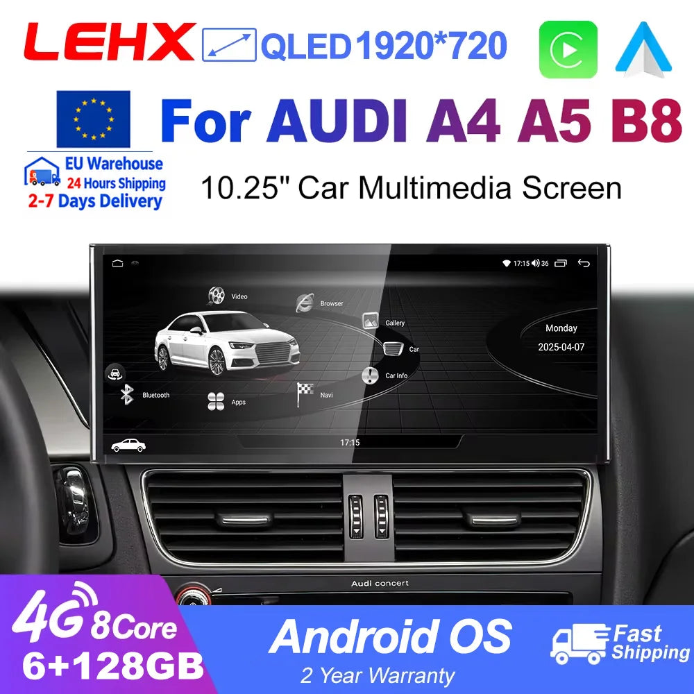 Autoradio Android CarPlay & Android Auto 12,3" pour Audi A4/A5 B8
